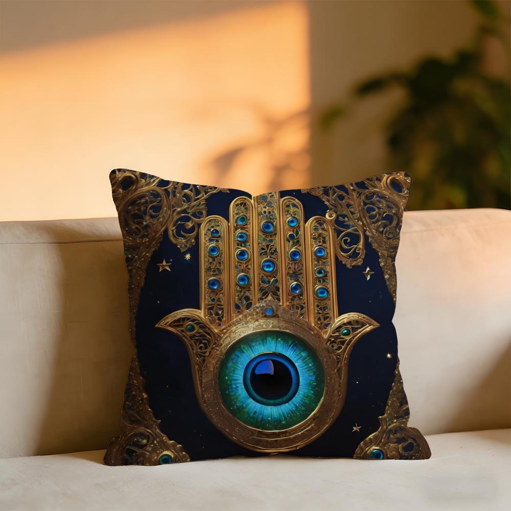Hamsa Cushion Cover Cozy Velvet Throw PillowSoft Warm Cushion For Sofa  Bed
