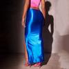 Lato Nowa Linia A Jednolita Elegancka Spódnica Damska Casual Jasna Rozcięcie Slim Fit Długa Spódnica Odzież Damska Vintage Wysoki Stan Vintage Seksowna Spódnica Damska 25717