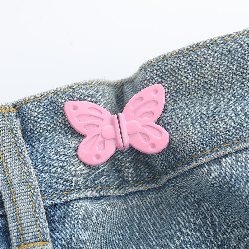 Adjustable Butterfly Waist Tightener for Jeans - Detachable Buckle for Large Waistbands