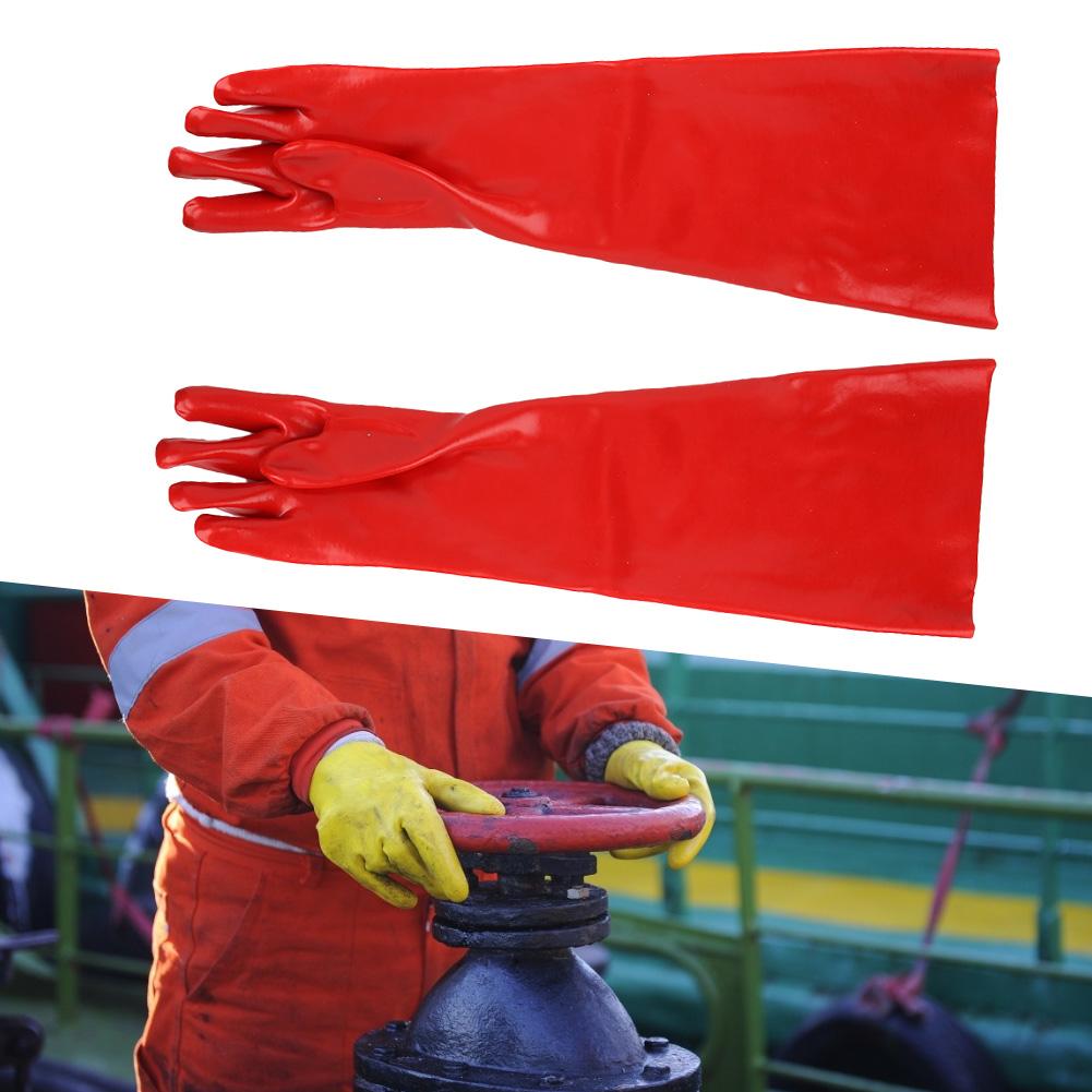 Long Anti Chemical Gloves PVC Acid Alkali Oil Resistant Coldproof Hands Protector for Industry Laboratory