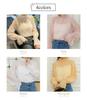 DAYCLOSET Long Sleeve Sheer Blouse with Ruffles and High Lightweight and Loose Perfect for Spring and Autumn Women's See-Through Neck, Sheer, Fit,