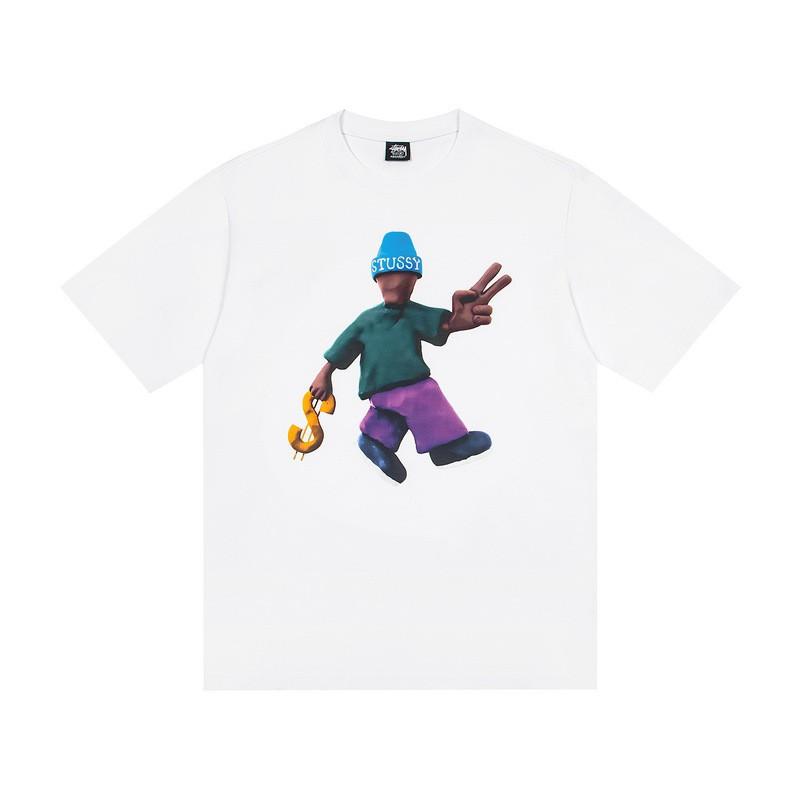 Camiseta de Algodón Unisex de Corte Holgado con Estampado de Letras Camiseta Casual de Manga Corta para Adolescentes y Adultos