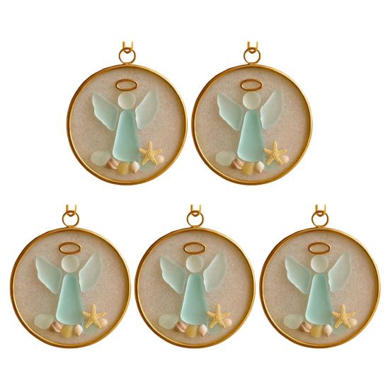 Sea Glass Nativity Christmas Ornament Beach-Inspired Hanging Ornament Nativity Christmas Tree Decoration for Xmas Tree Coastal Home Decor