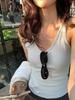 Lemon Green Tea U-Neck Spaghetti Strap Women's Slim Fit Sleeveless Tank Top - 2026 Spring/Summer Collection
