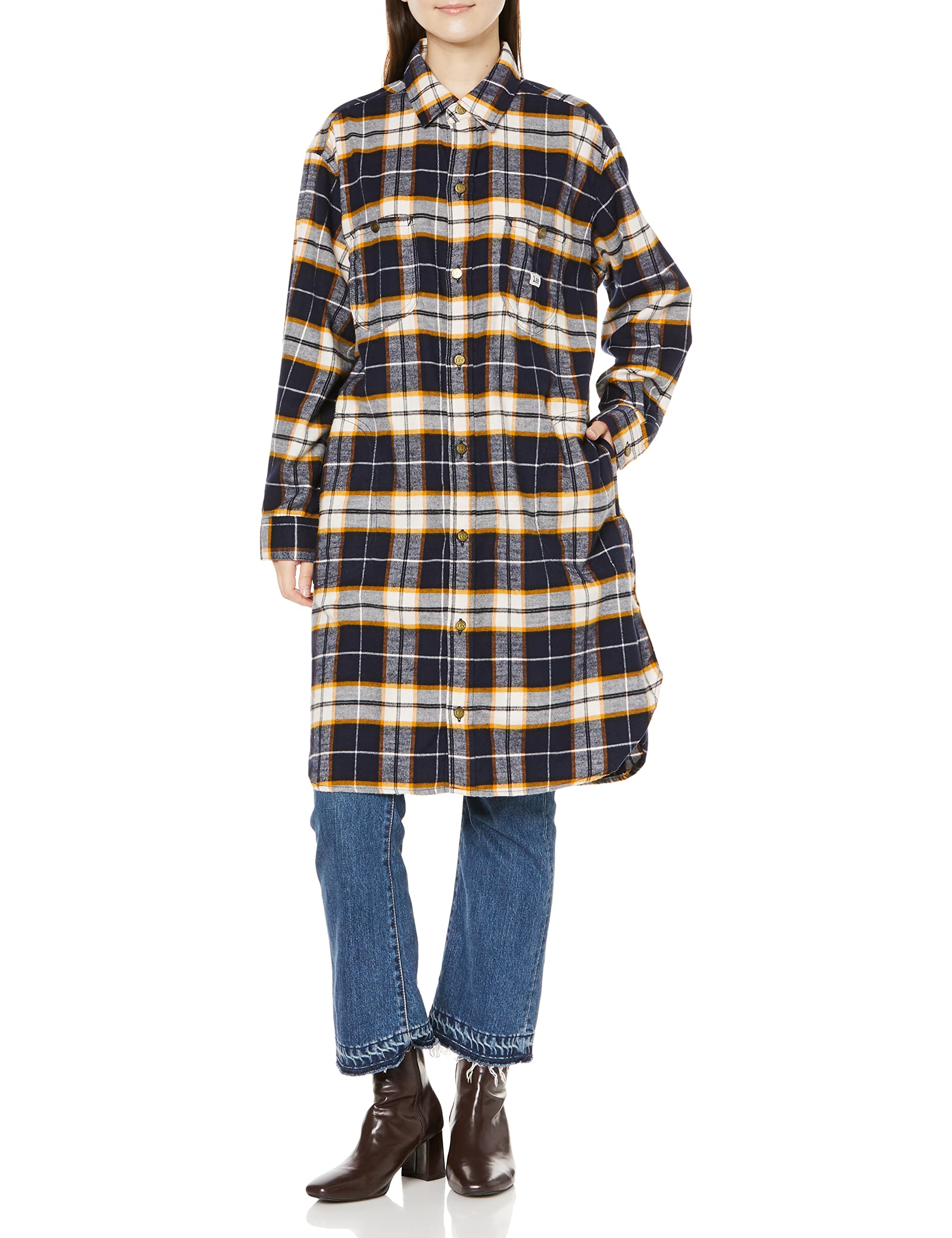 

Lee Dress Coverall Navy Size M [Official] Women s Dress, LL6130-404, Check,