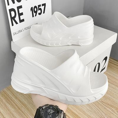 Design Weibliche Erhöhte Rutschfeste Schuhe Mit Hohen Absätzen Einfarbig Strand Sandalen Outdoor Straße Dicken sohlen Hausschuhe Frauen Sandalen