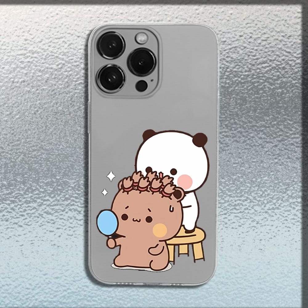Cute BuBu DuDu Phone Case For iPhone 16,15,14,13,12,11 Plus,Pro,Max,XR,XS,X,Plus,SE,Mini Transparent Soft Cover