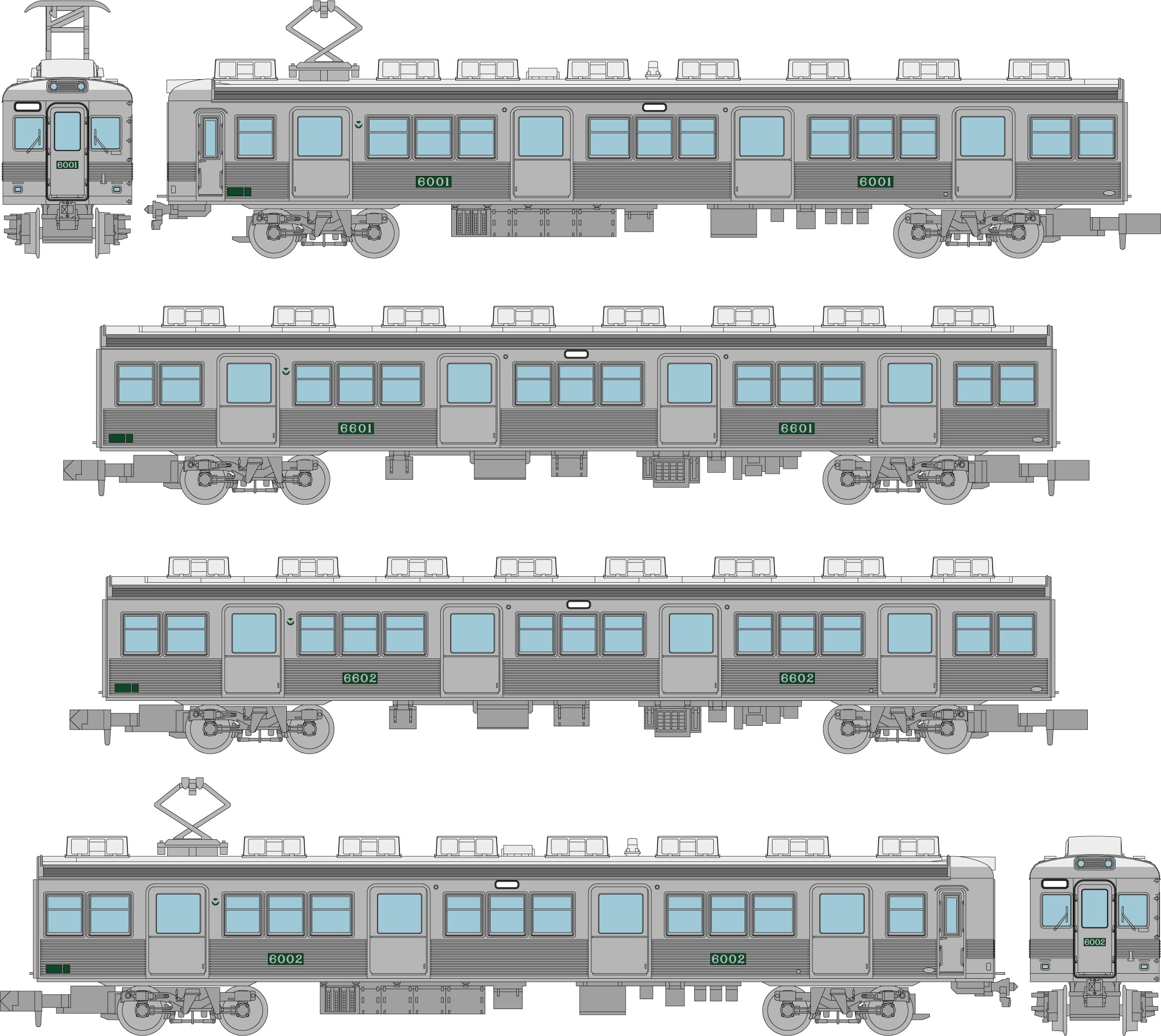 

Tomytec Railway Collection Tetsuro Nankai Electric Railway 6000 Series Nostalgic Stainless Steel Unpainted 4 Car Set Diorama Supplies 335177