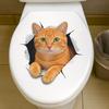 Creative Break-Through Cat Home Toilet Decoration and Beautification Stickers for Bathroom