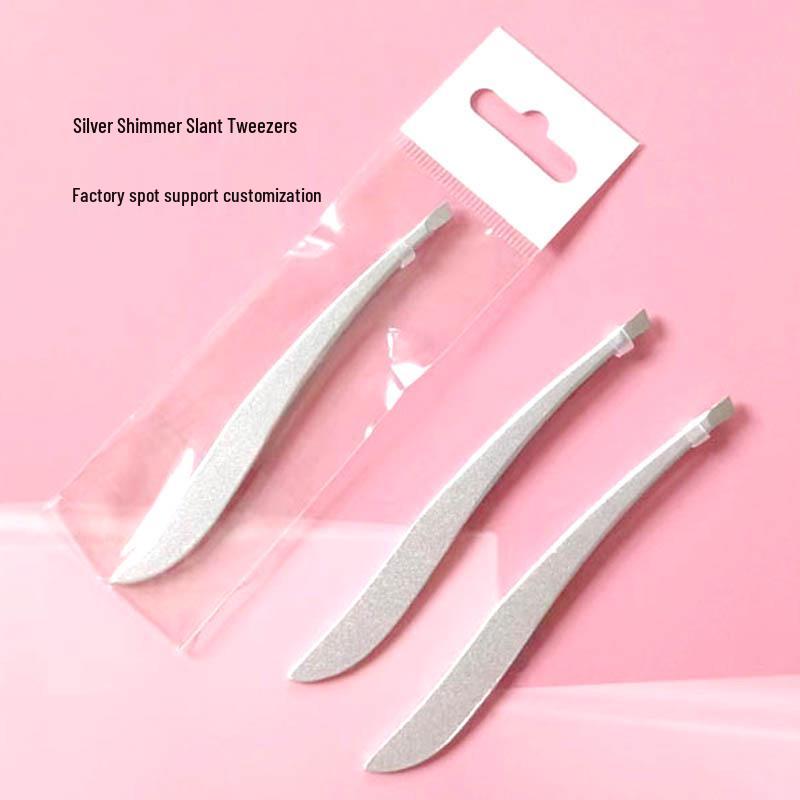 

1.2mm Thick Stainless Steel Banana Clip Tweezers for Eyebrow and Beard Plucking