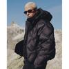 Unisex Irregular Hooded Puffer Jacket Loose Thick Quilted Warm Winter Outer Coat