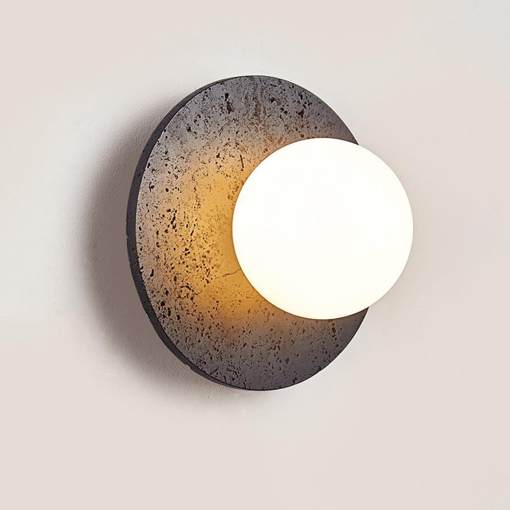 black milky white glass ball semi ceiling lamp retro country style bedroom round marble lamp
