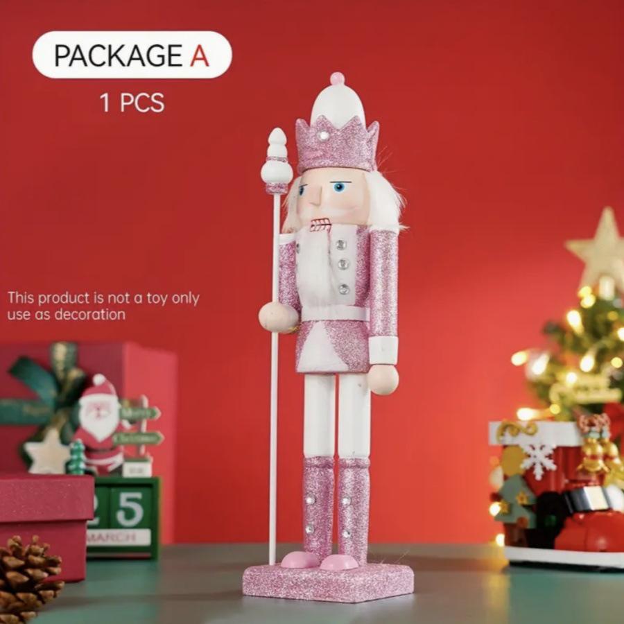 30CM Wooden Nutcracker Ornament for Christmas - Creative Home Decor
