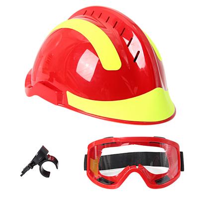 Notrettungshelm Feuerwehr Reflektierende Sicherheitshelme mit Schutzbrille Taschenlampenhalterung Waldrettung Bau ABS-Helm