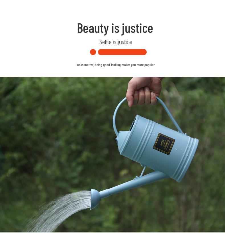 Long-Spout Plastic Watering Can, Imitation Tinplate, for Flowers, Plants, and Vegetables