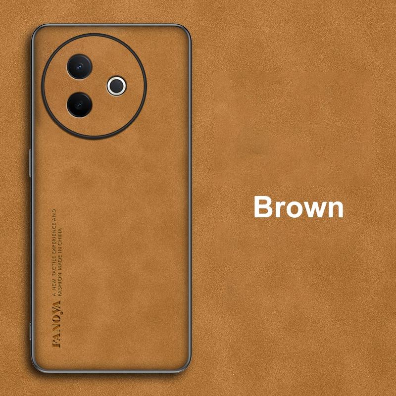 For Vivo Y39 5G Case Luxury PU Leather Phone Case For Vivo Y300i Back Cover Matte Silicone Shockproof Full Protection Coque