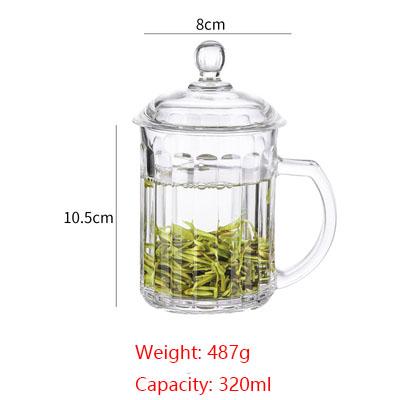 Glass Tea Cup Flower Clear Lead-Free Coffee Mugs with Handle and Lid Tea Cup for Women Birthday Valentines Wedding Gifts