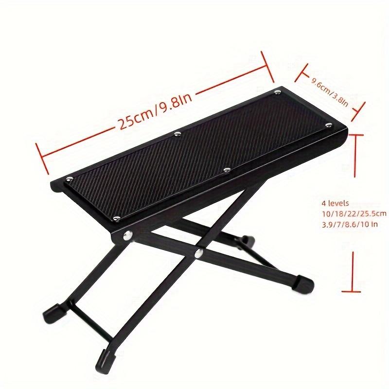 

1 шт. Профессиональная подставка для ног с 4 регулируемыми уровнями - Портативная нескользящая поверхность, станция для ухода за ногтями, подходит для салонного и домашнего использования чёрный