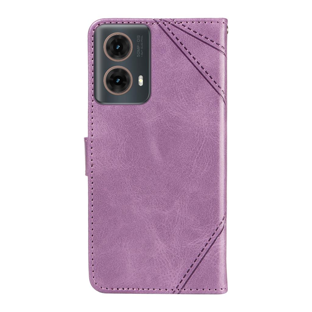 For Motorola Moto G85 5G/S50 Neo 5G Case Leather Geometric Line Wallet Phone Cover with Wrist Strap