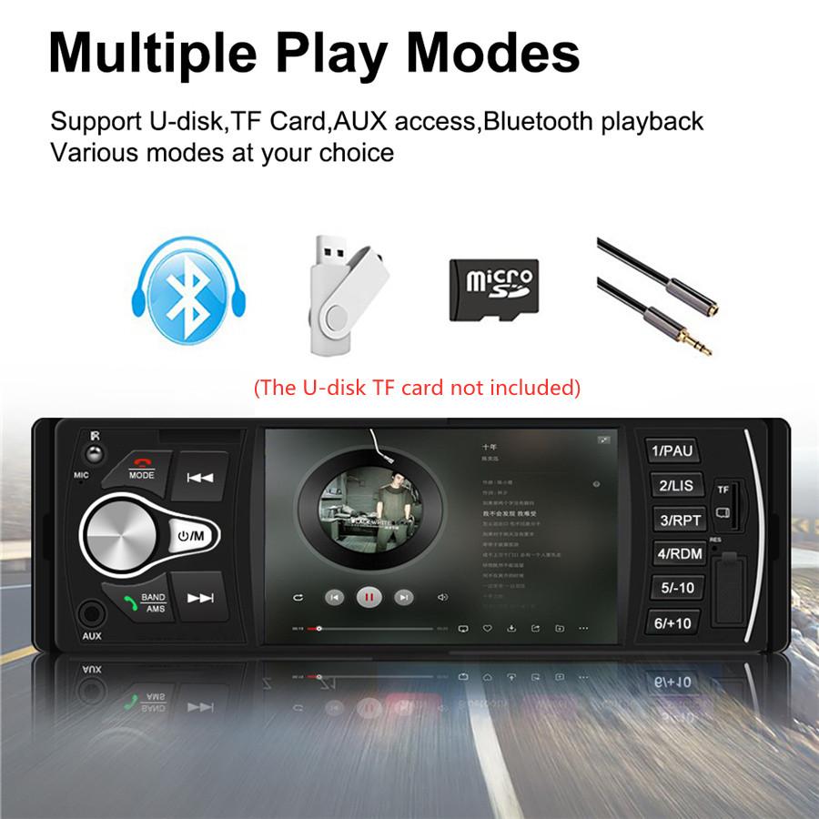 1 DIN 4.1" Car Stereo Radio Audio MP5 Player Bluetooth MP3 FM AUX USB w/ Remote