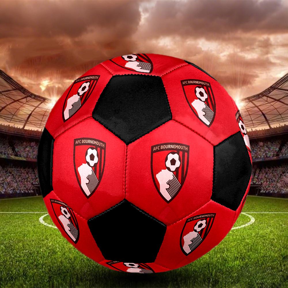 SIZE 5 AFC Bournemouth Soccer Ball Colorful All Ages Machine Stitched PVC Competition Ready Durable High-Bounce
