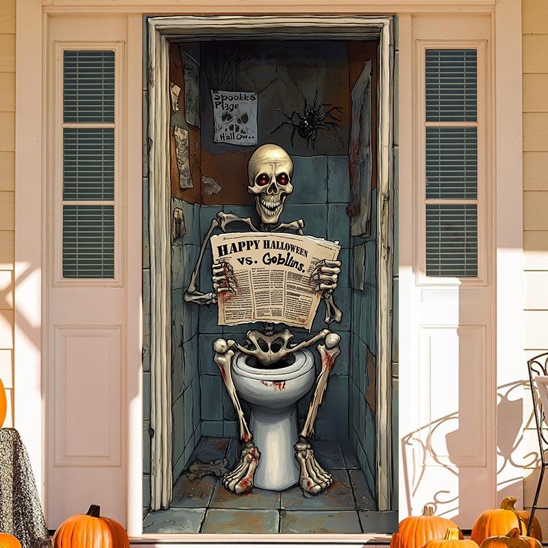 Halloween Outdoor Decoration Ghosts Skeleton Animated Ornament With Lighted Eyes Creepy Laughter Halloween Hanging B Durable