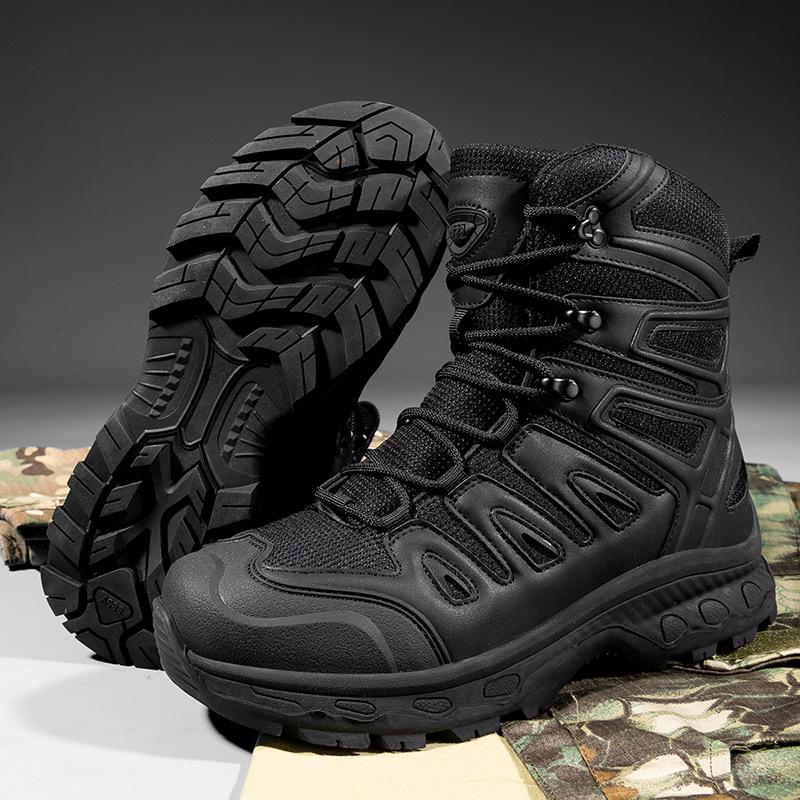 Classic New High Top Men's Outdoor Mountaineering and Hiking Touring Shoes with Thick Sole and High Height Running Sports Shoes