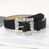 Adjustable Sparkling Waistband Luxury PU Leather Belt Fashion Women's Jeans Belt  Versatile Use