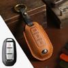 Leather Car Key Case Cover Holder Keychain Shell for Nissan Juke Leaf Micra K12 Note Patrol Qashqai J11 J10 Tiida Versa X Trail