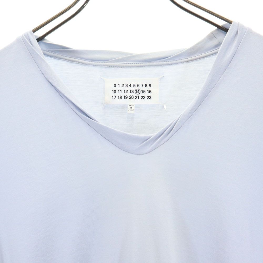 MARTIN MARGIELA Made In Italy Long Sleeve V Neck T-shirt 46 Blue Men's Used