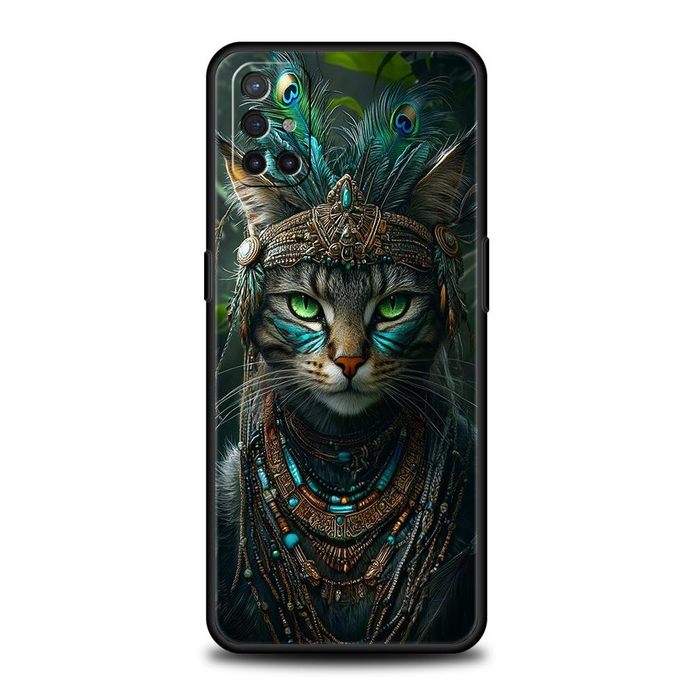 Phone Case For Oneplus 13R 12R 10R 13 12 11 10T Nord N100 N10 Z N30 CE 3 2 2T Pro Lite 5G Soft TPU Cover Animal Cat Tattoo Capas