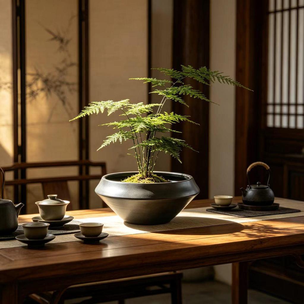 Jingdezhen Ceramic Zen-Style Flower Pot for Desktop Plants: Orchid, Asparagus, Moss, Succulents and More