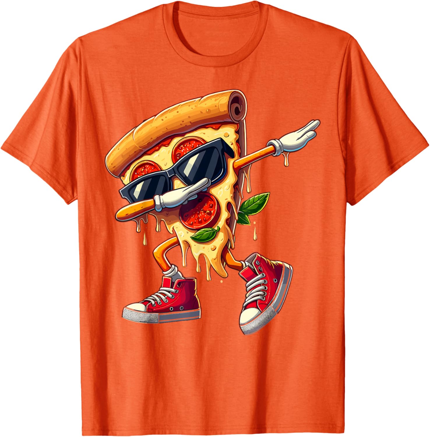 

Dabbing Pizza Slice Dancing Foodie Graphic Tee Cool Casual Cotton Short Sleeve T-Shirt for Men 4XL