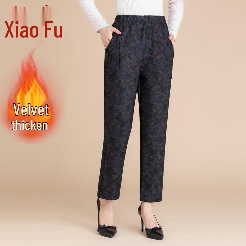 

Xiaofu Elderly Women s Winter Fleece-Lined Straight-Leg Pants 2XL