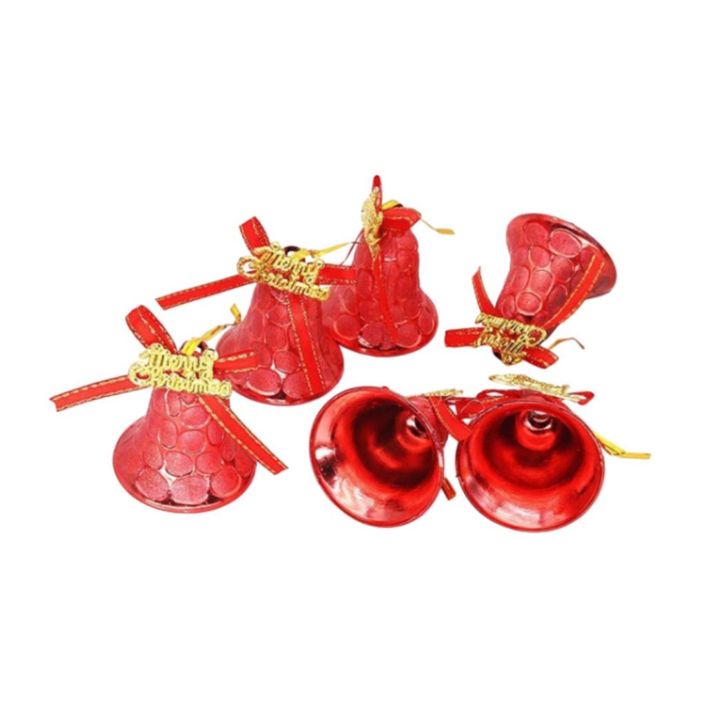 6x Christmas Bell Ornament Christmas Decor Decorative Christmas Tree Hanging Decoration for Window Anniversary Gift Wrapping