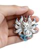Silver Tone Chain Nine-Tailed Fox Necklace Guardian Charm Pendant  Spiritual Jewelry