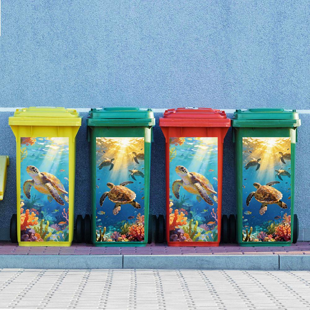PVC Stickers Self-adhesive Decorative Stickers Decals for Trash Decoration Turtle 820x380mm