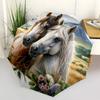 Horses, Landscape Automatic Folding Umbrella Compact 8 Rib Design, Unique Style, Suitable for Everyday Outdoor Use, Perfect Gift for Friends