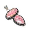Natural Rhodochrosite Gemstone Handmade 925 Sterling Silver Jewelry Pendant, Double Stone Pendant, Holiday Gift for Her Jewelry for Special Occasions