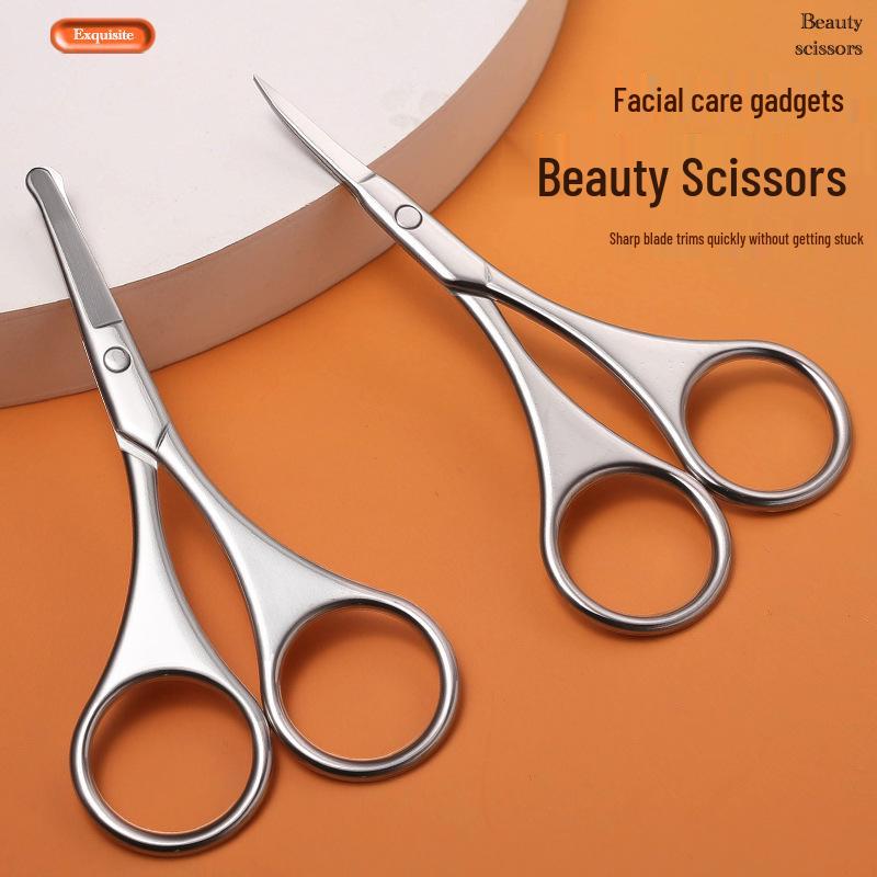 Stainless Steel Curved Nose Hair Scissors for Men & Women, also Perfect for Eyelash and Eyebrow Trimming.
