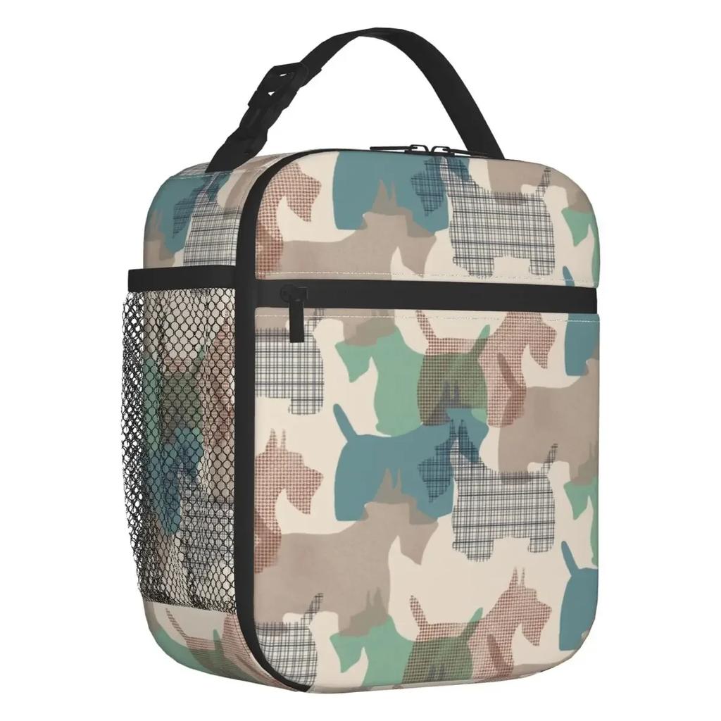 Vintage Scottish Terrier Dog Insulated Lunch Bag for Work School Scottie Pet Lover Leakproof Cooler Thermal Lunch Box Women Kids