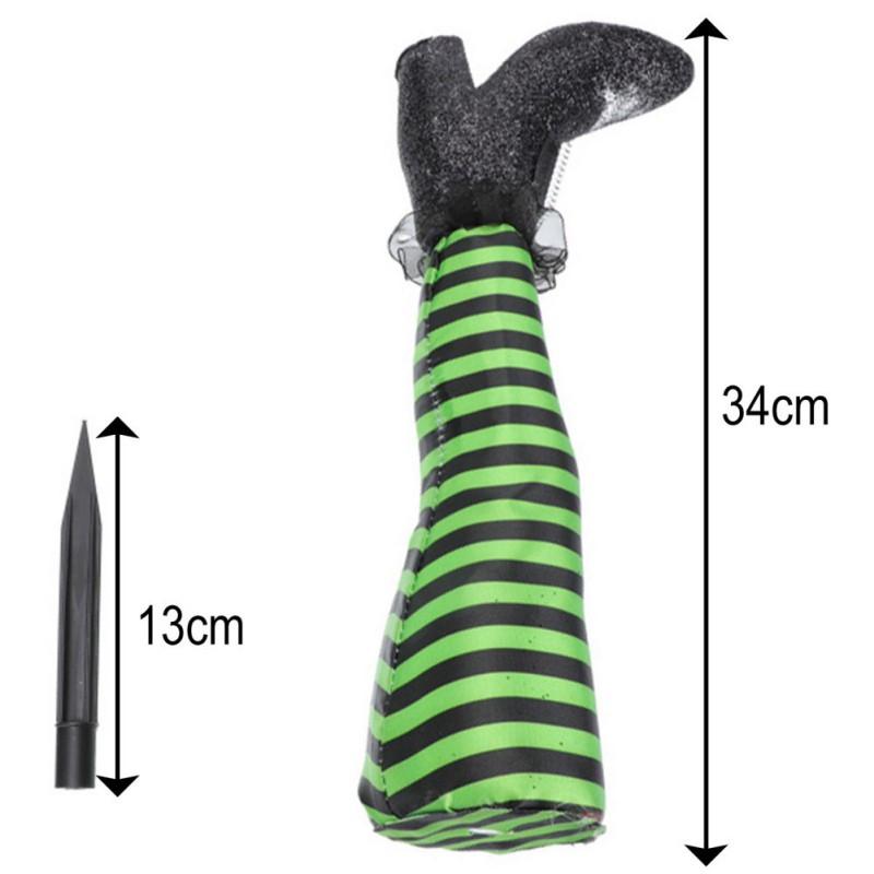 1 Pair Halloween Evil Witch Legs Decoration Upside Down Wicked Wizard Feet With Boot Stake Yard Lawn Garden Decoration