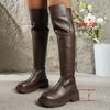 Fashion Sexy Pu Rear Zip Over The Knee Boots Women 2025 Winter Long Riding Boots