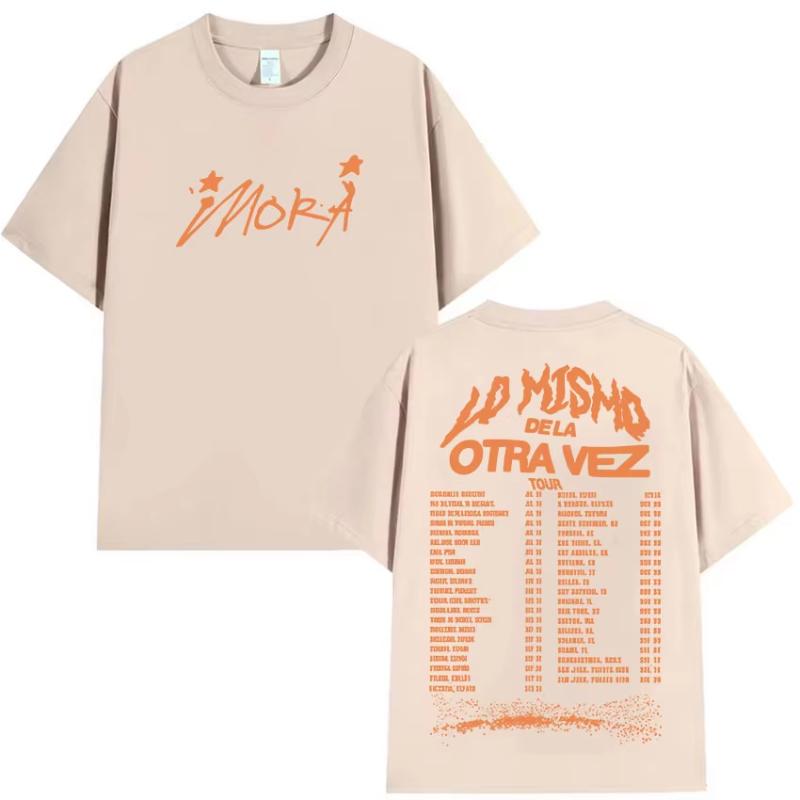 

Singer Mora Lo Mismo De La Otra Vez Tour 2025 New Album T Shirts Men Women Summer O-Neck High Quality Cotton T-Shirts Streetwear S