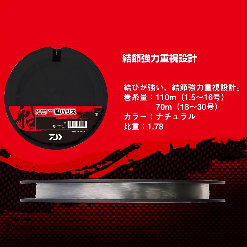 Daiwa Fluorocarbon 25mm Boat Line, Deep-Flon Line, 16-110mm