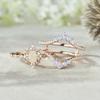 Luxury New European and American inlaid Opal ring, light luxury fashion two-piece ring, rose gold ring for women