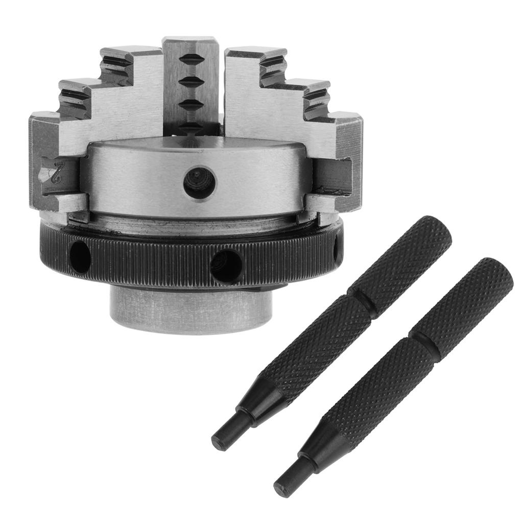 K01 50 50mm Scroll Manual Chuck Mini Woodworking Hand Chuck with 3 Jaws & Mounting Thread