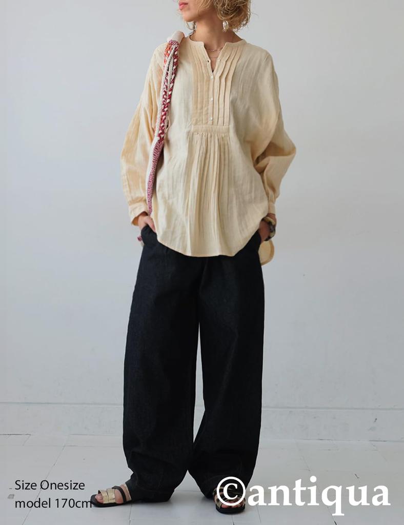 Antiqua Indian Cotton Pullover One Size Natural Women's Blouse/Shirt, IYA-00059, 03,