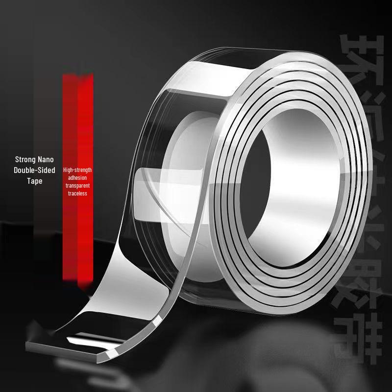 High-Adhesion Nano Tape: Transparent, Strong, Traceless, Reusable, Temperature-Resistant, Double-Sided Acrylic Tape 1mm thickness; 1cm width x 1m length