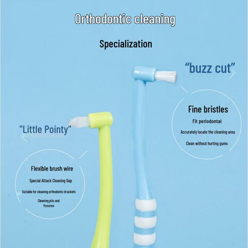 FAWNMUM Single-Tuft Orthodontic Toothbrush